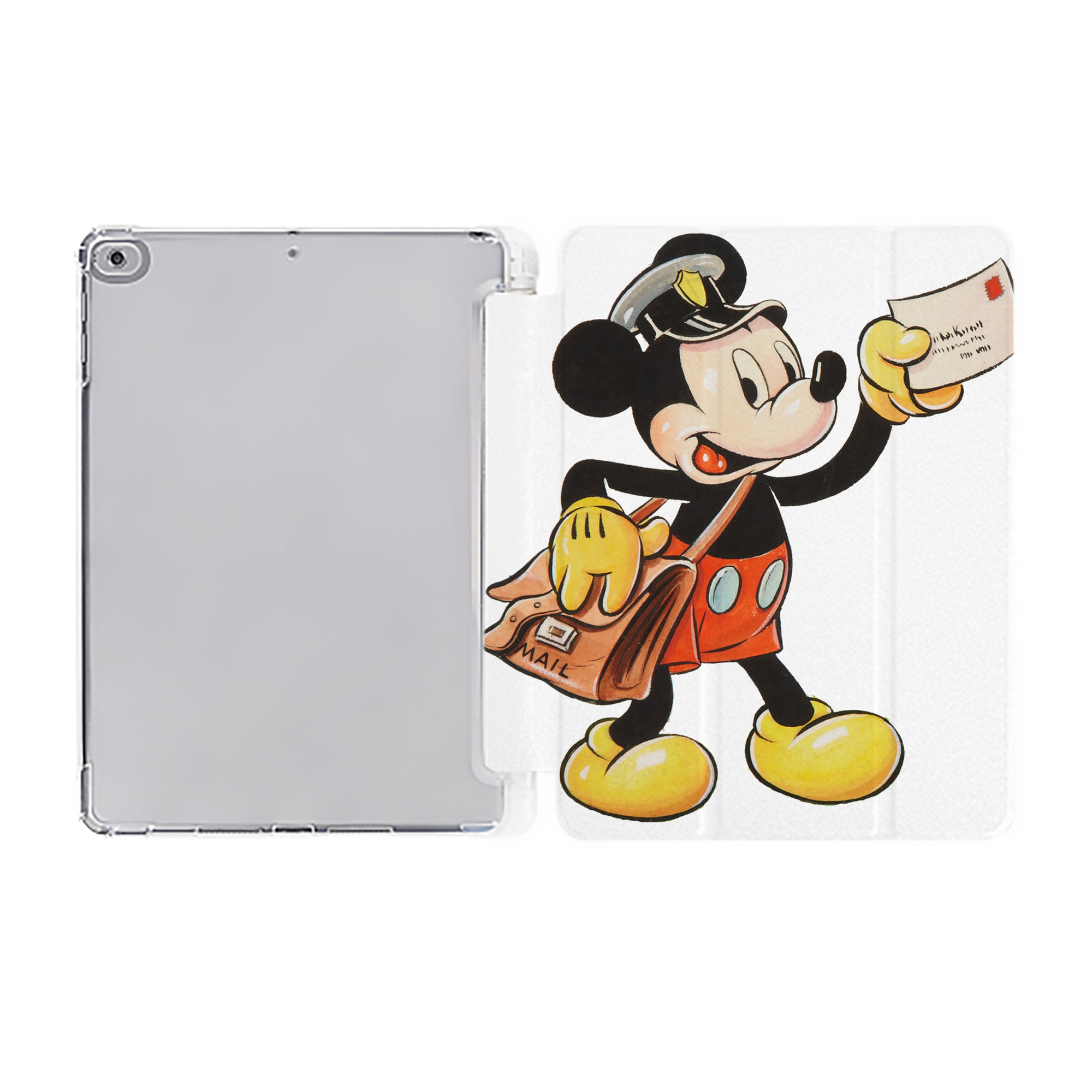 （画像用） ミッキーマウス Mickey Mouse IPad ケース ペン収納付き 三つ折りスタンド PUレザー×シリコン 対応機種9.5/10.5/10.9インチ